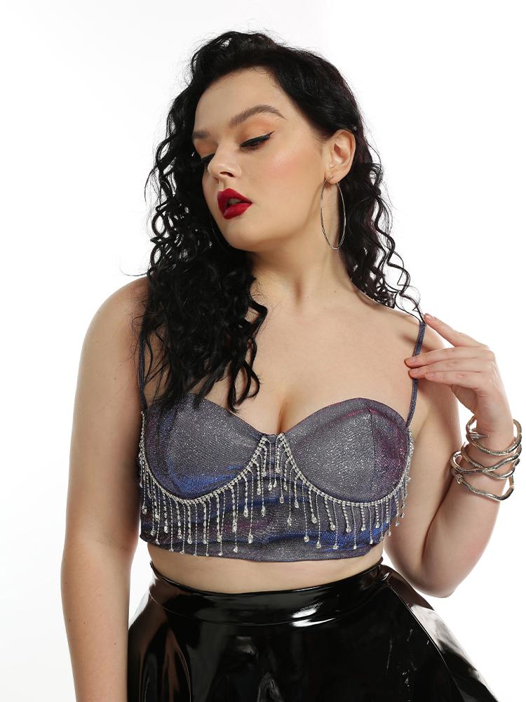 Sexy Fringed Suspender Crop Top