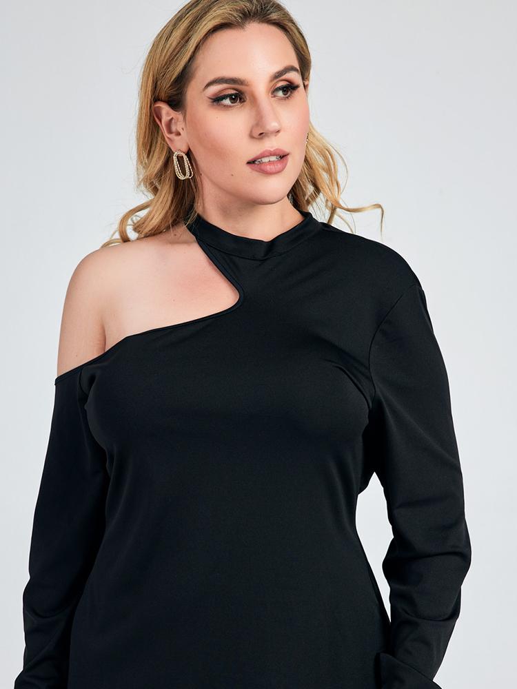 Solid Color Cut Out Dress