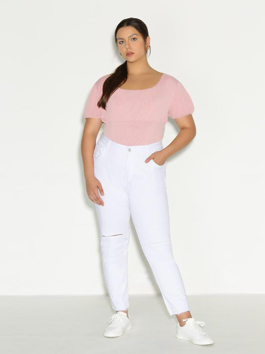 Backless Trimmed T-Shirt