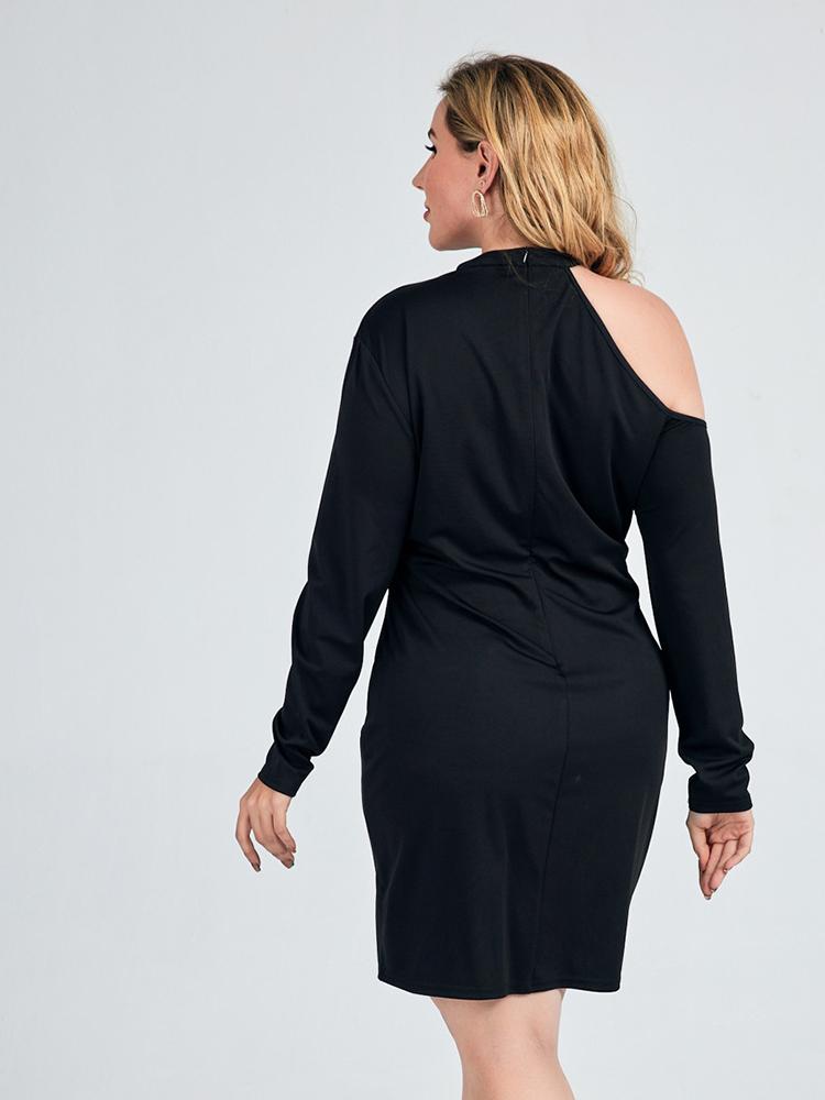 Solid Color Cut Out Dress