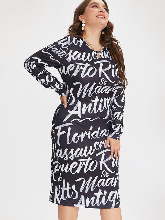 Printing Round Neck Dress