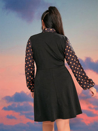 Halloween Print Bowknot Dress