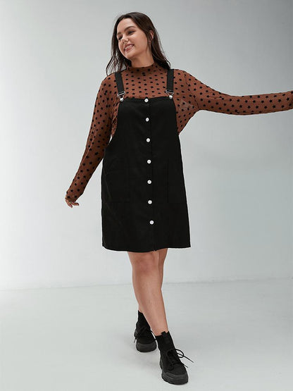 Button Through Suspender Dress