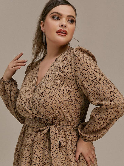 Polka Dot Puff Sleeve Dress