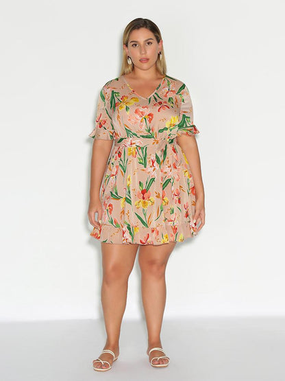 Floral Ruffle Hem Dress