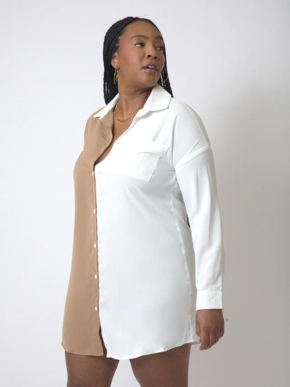 Color Block Button Through Blouse