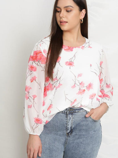 Floral Swiss Dot Blouse