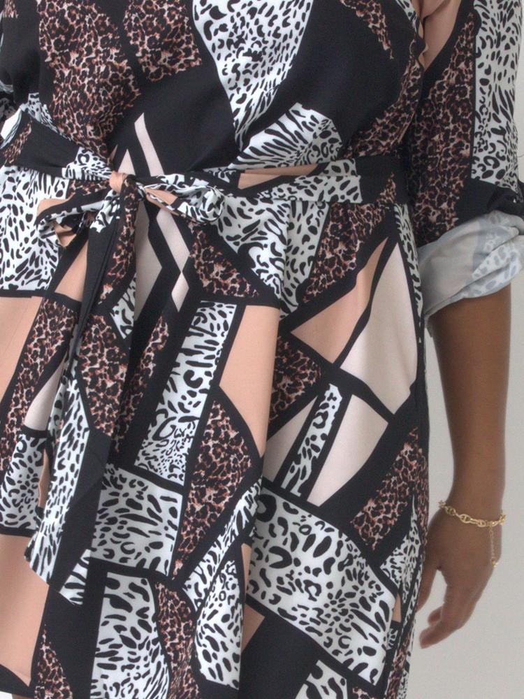 Leopard Print Gometric Dress