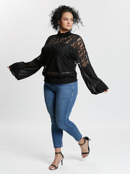 Lace Balloon Sleeve Top