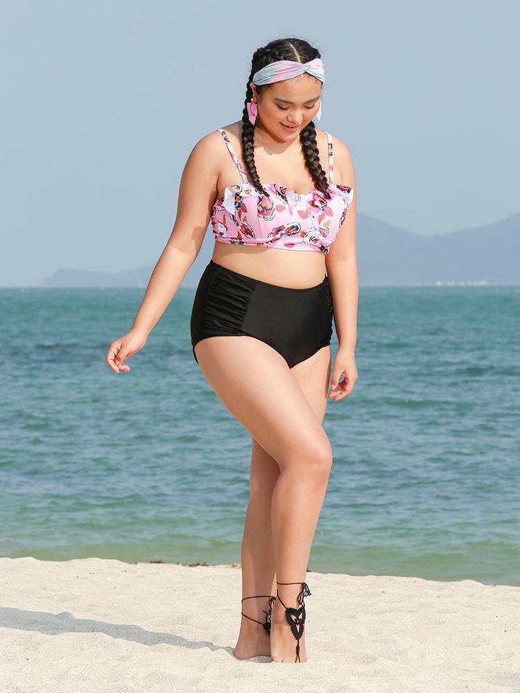 Floral Pleated Bikini