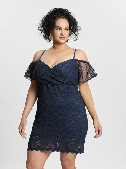 Lace Mesh Dot Cami Dress