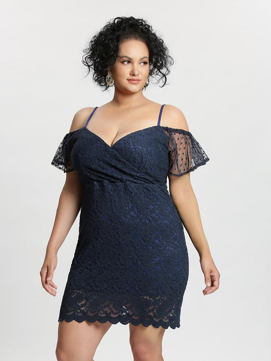 Lace Mesh Dot Cami Dress