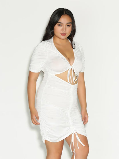 Cut Out Ruched Dress