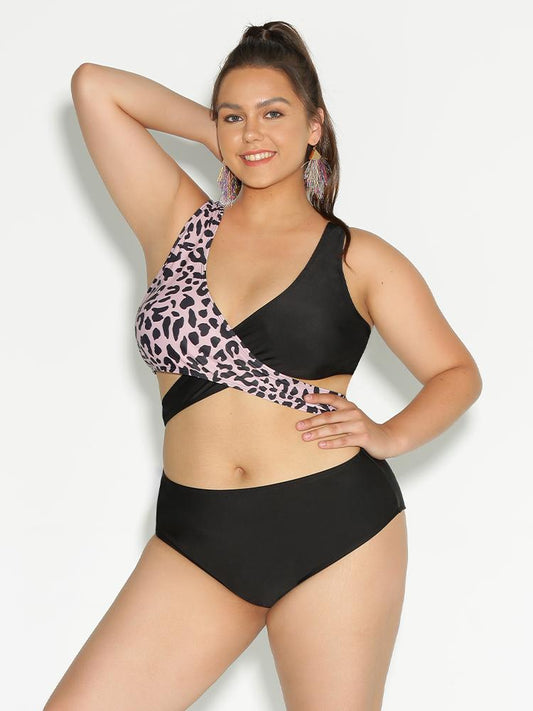 Leopard Cut Out Tankini