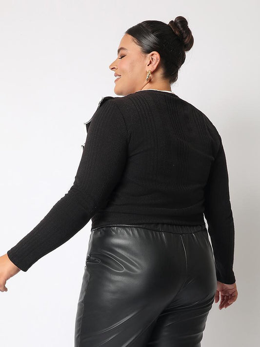 Ruffled Long Sleeved Crop Top