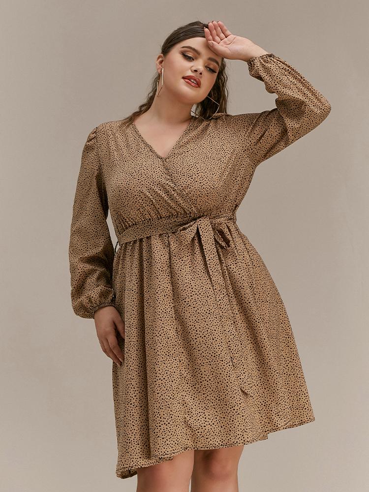 Polka Dot Puff Sleeve Dress