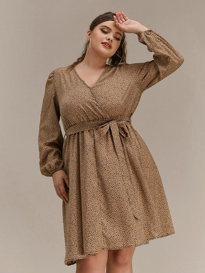 Polka Dot Puff Sleeve Dress