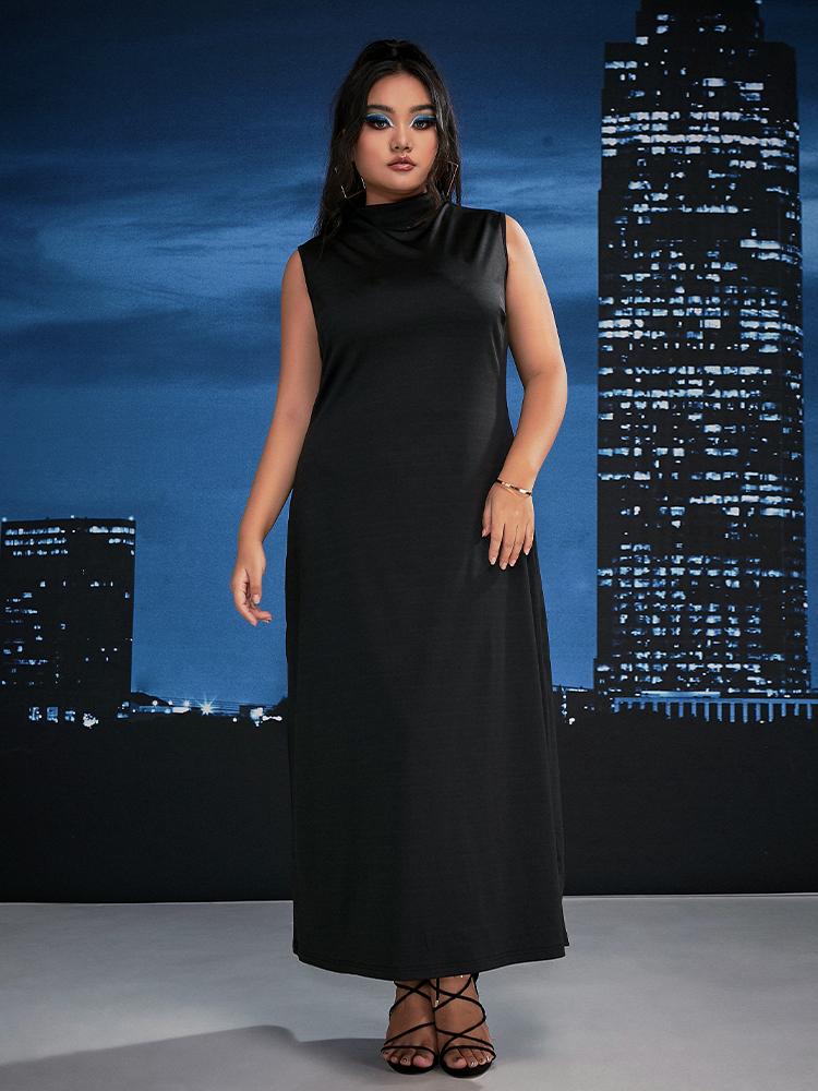 Mesh Cloak Sleeveless Dress