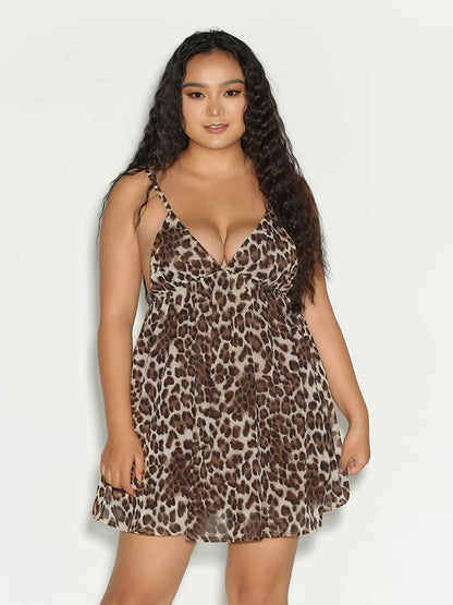 Backless Leopard Print Dress