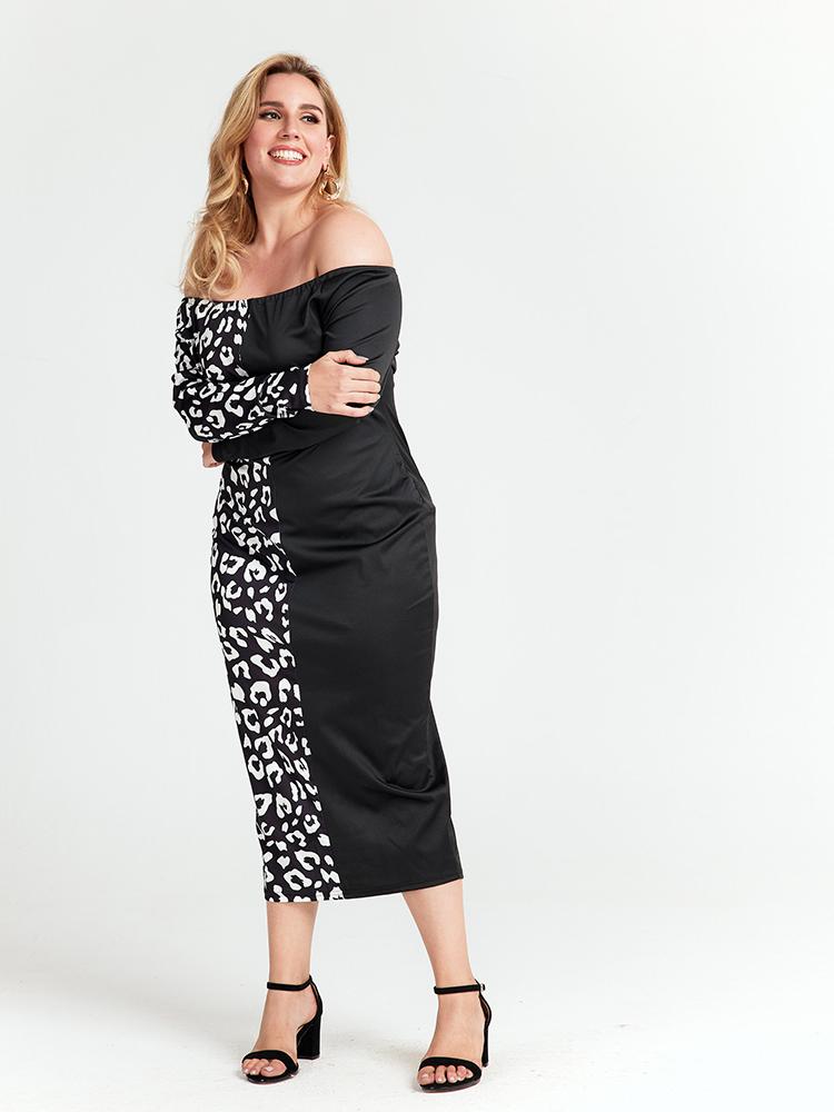 Contrast Off Shoulder Dress