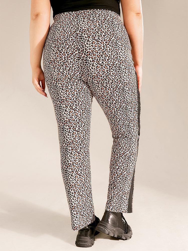 Black Striped Leopard Pants