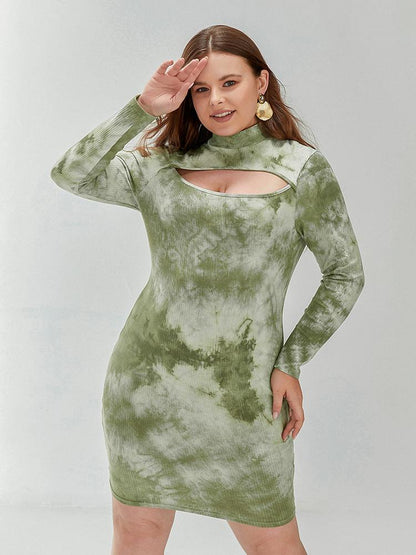 Tie Dye Cut Out Bodycon Dress