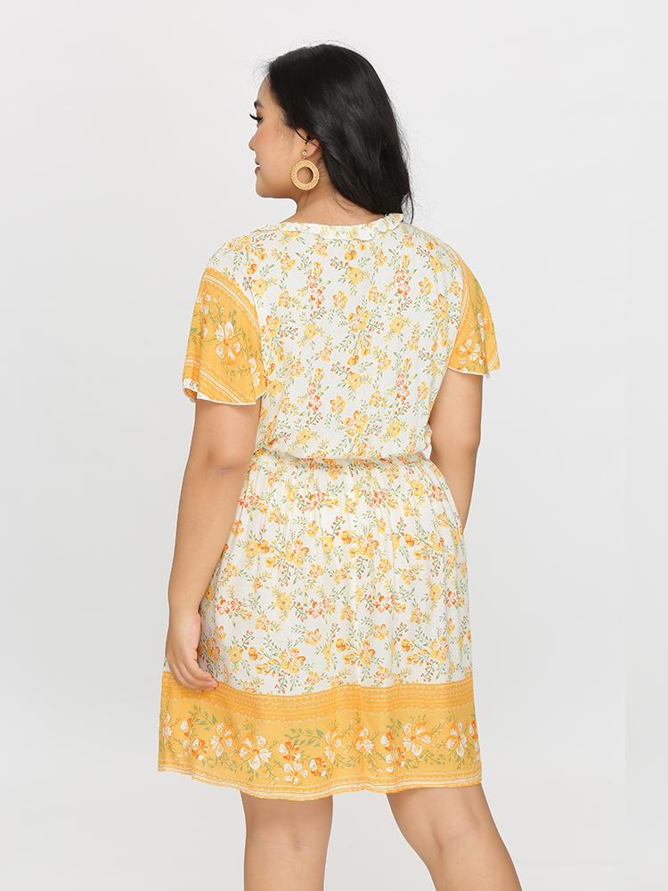 Tassels Ditsy Printed Dress