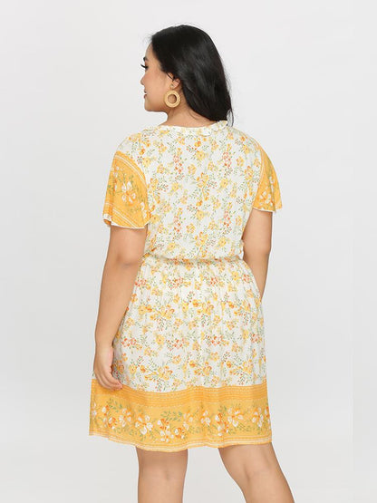 Tassels Ditsy Printed Dress