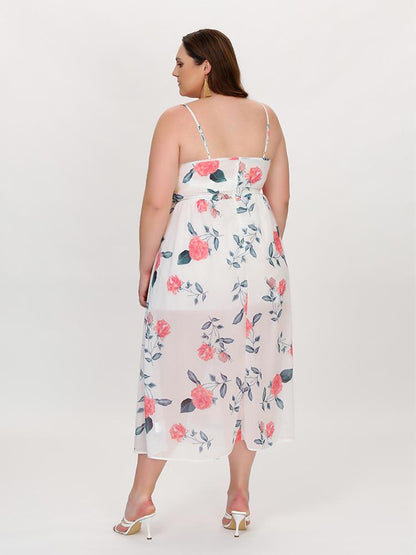 Split Hem Floral Dress