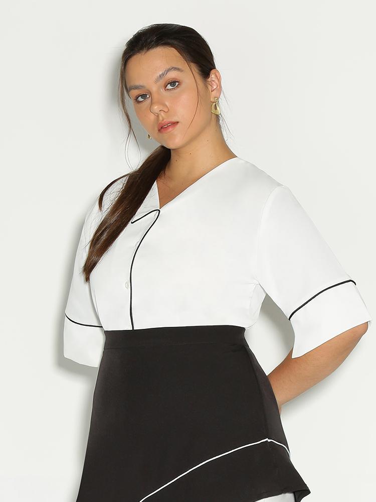 Contrast Stitch Blouse