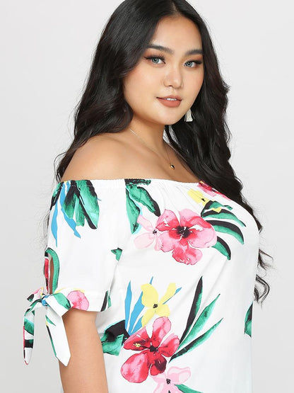 Tropical Knot Sleeve Top