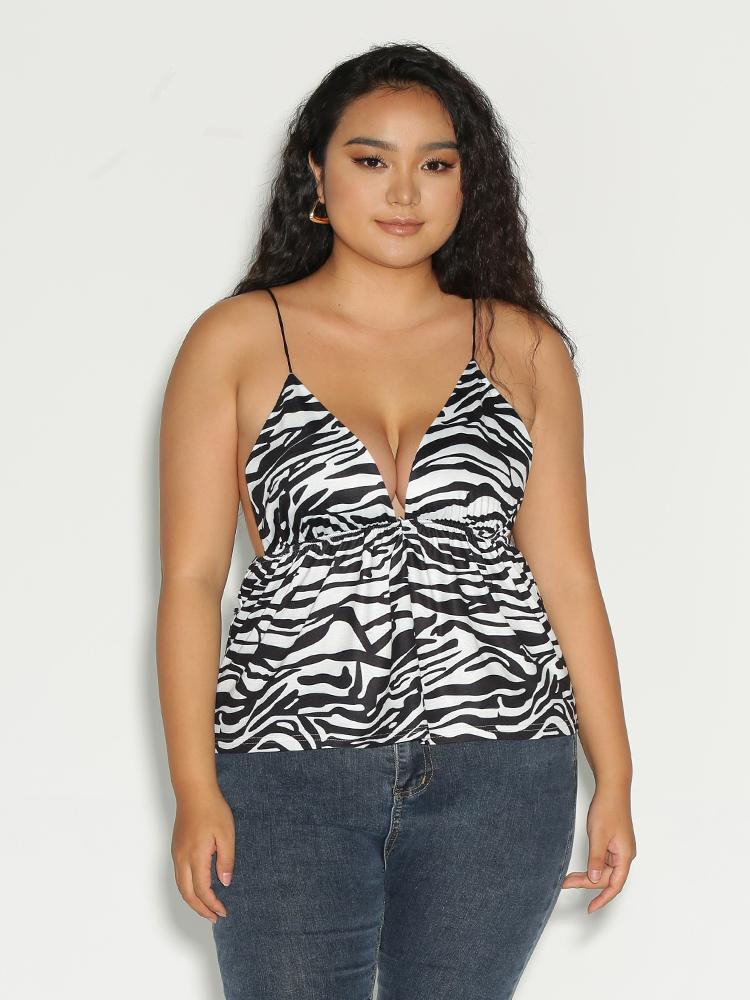 Zebra Print Backless Top