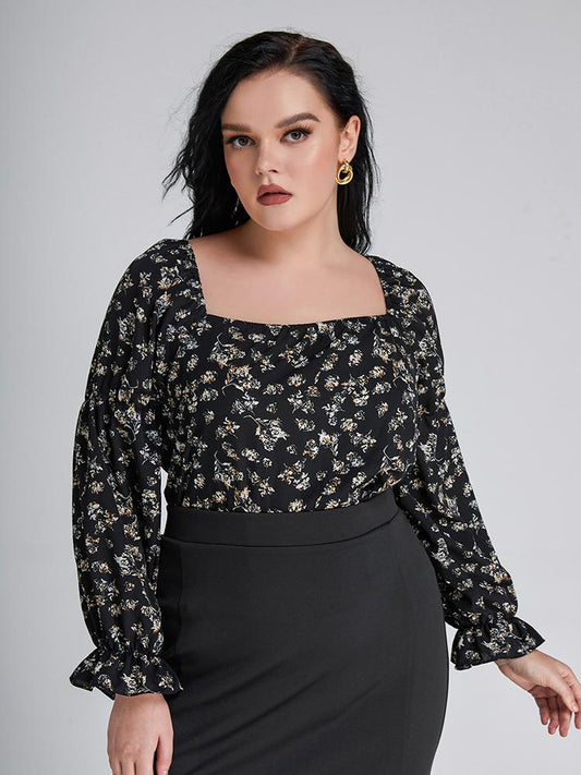 Ditsy Floral Square Neck Blouse