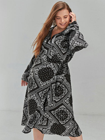 Vintage Printed Wrap Dress