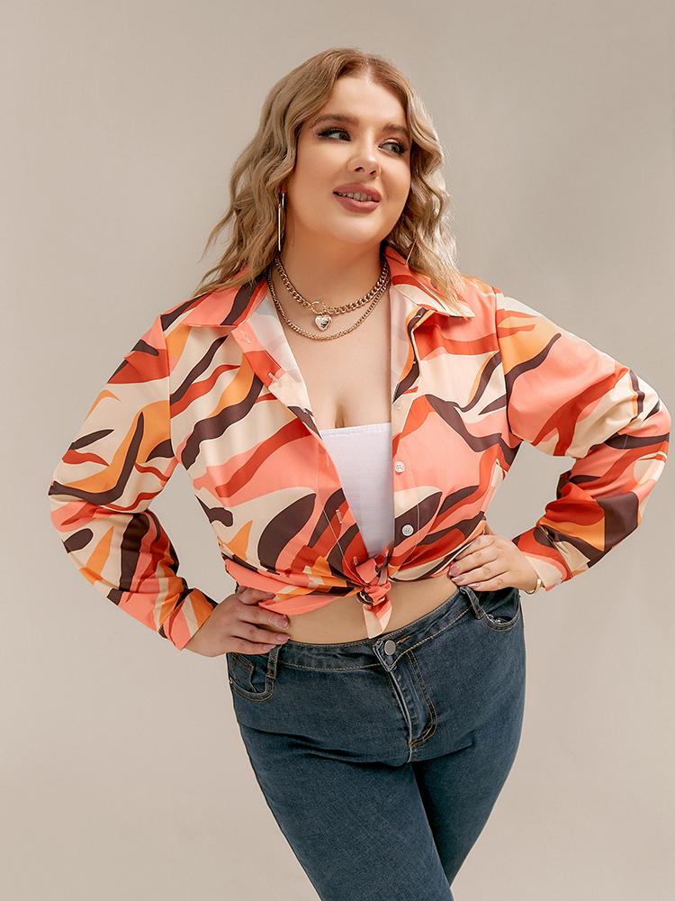 Colorful Ripple Print Blouse