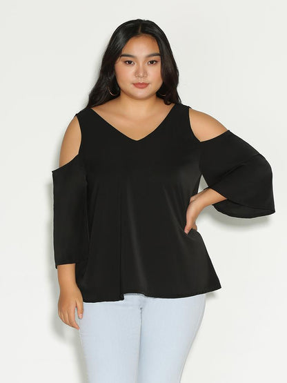 Cold Shoulder Satin Top