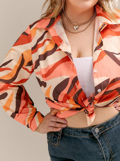 Colorful Ripple Print Blouse
