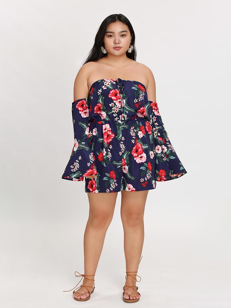 Floral Bell Sleeve Romper