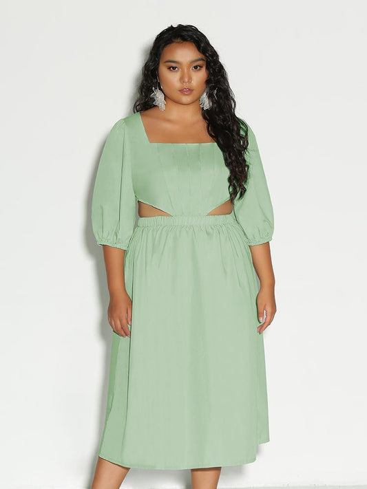 Cut Out Square Neck Dress