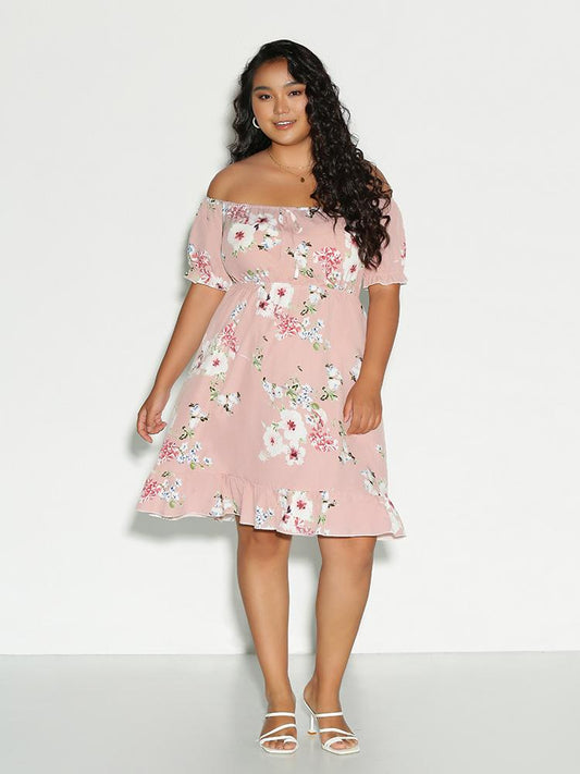Floral Off Shoulder Dress