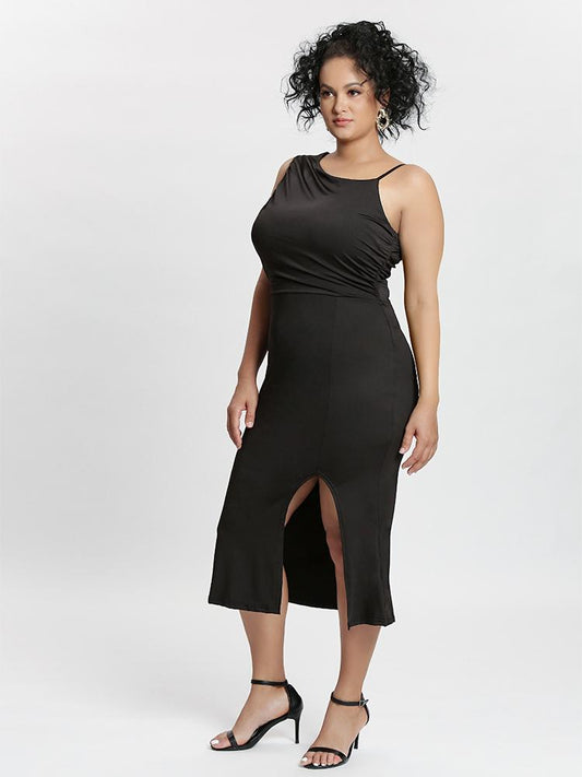 Solid Split Cami Dress