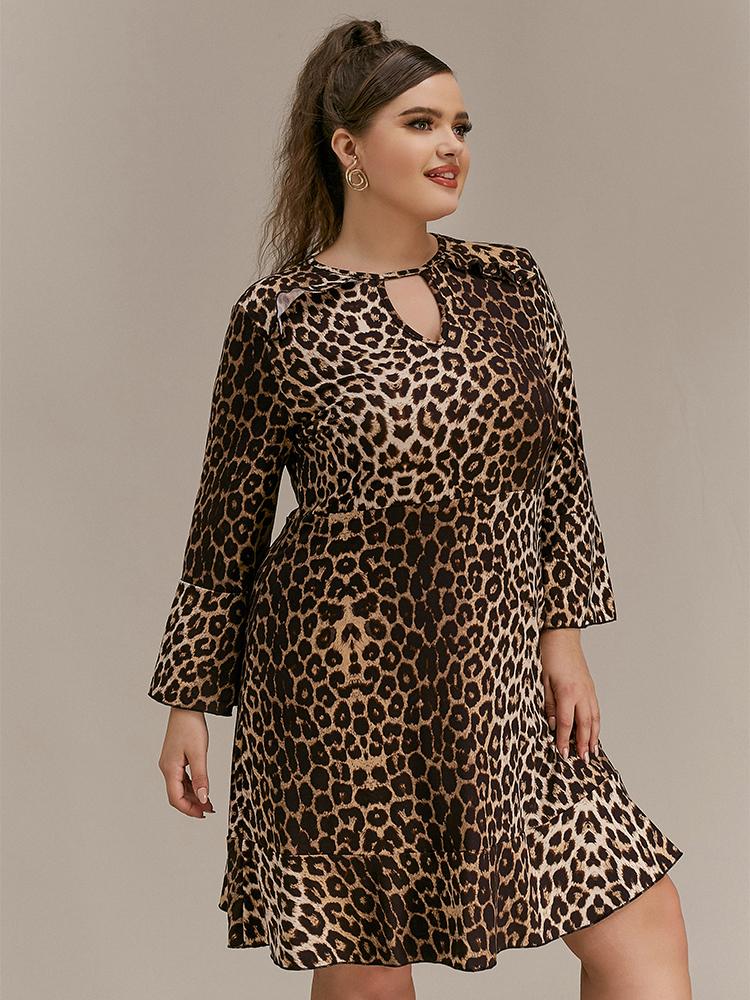 Leopard Ruffle Hem Dress