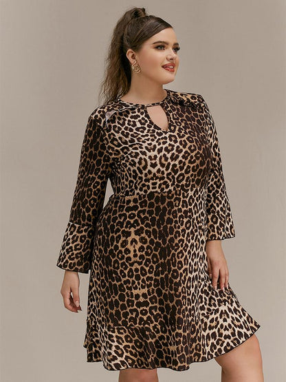 Leopard Ruffle Hem Dress