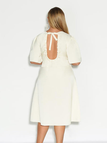 Bow Tie Ruched Back Dress