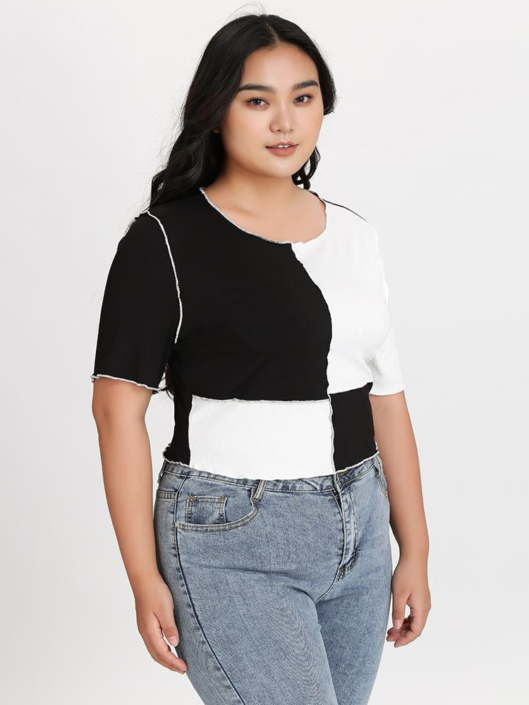 Contrast Black White T-Shirt