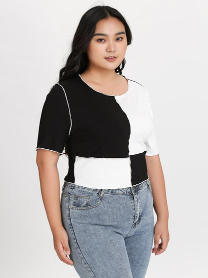 Contrast Black White T-Shirt