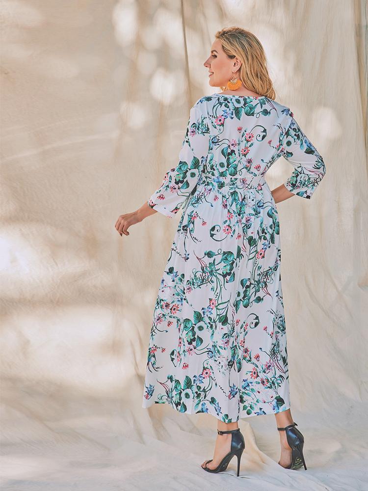 Floral Printed Split Dress