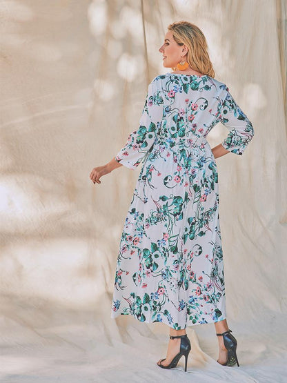Floral Printed Split Dress
