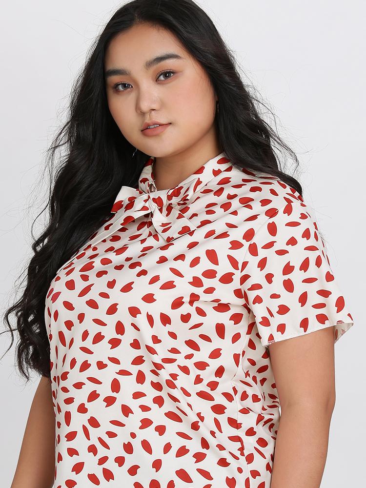 Petal Print Bow Blouse