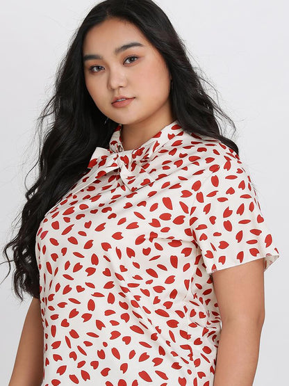 Petal Print Bow Blouse